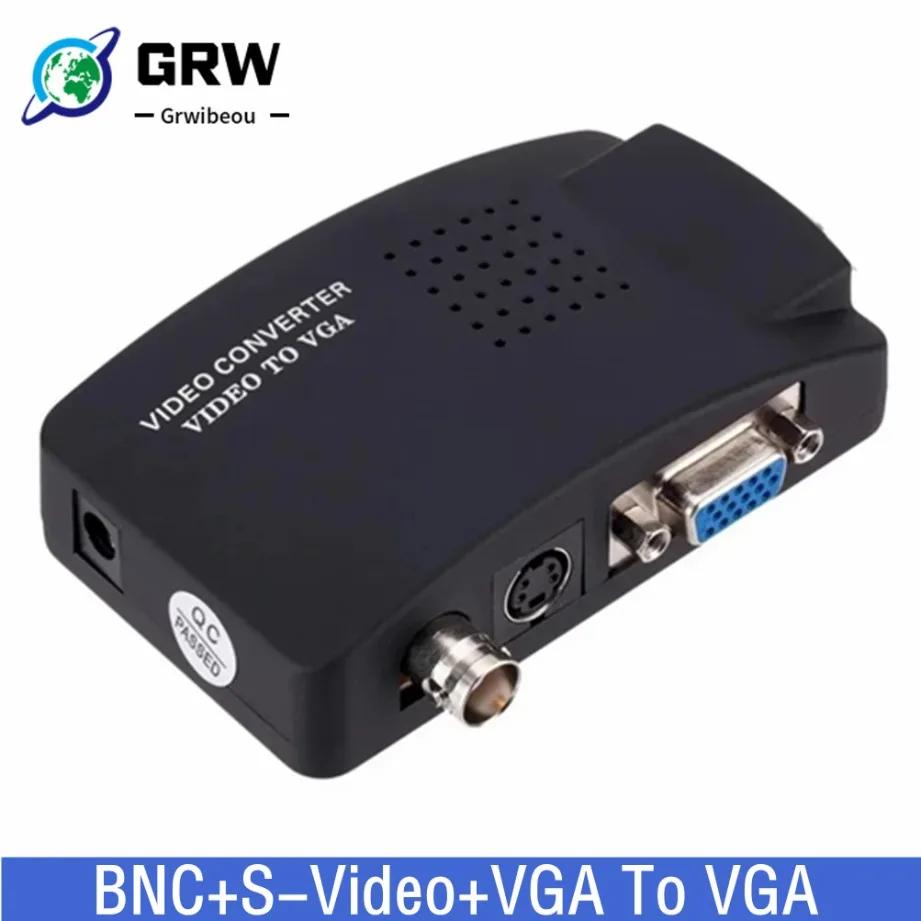 Grwibeou BNC S- VGA-VGA  ȯ, 1080P BNC-VGA  ,  ġ ڽ, PC Mac TV ī޶ DVD DVR
